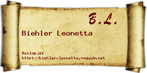 Biehler Leonetta névjegykártya